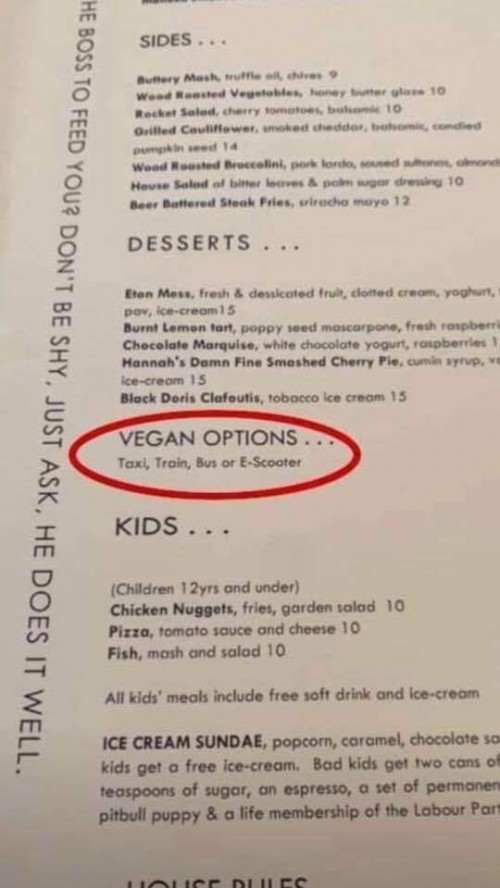 Vegan Options ...