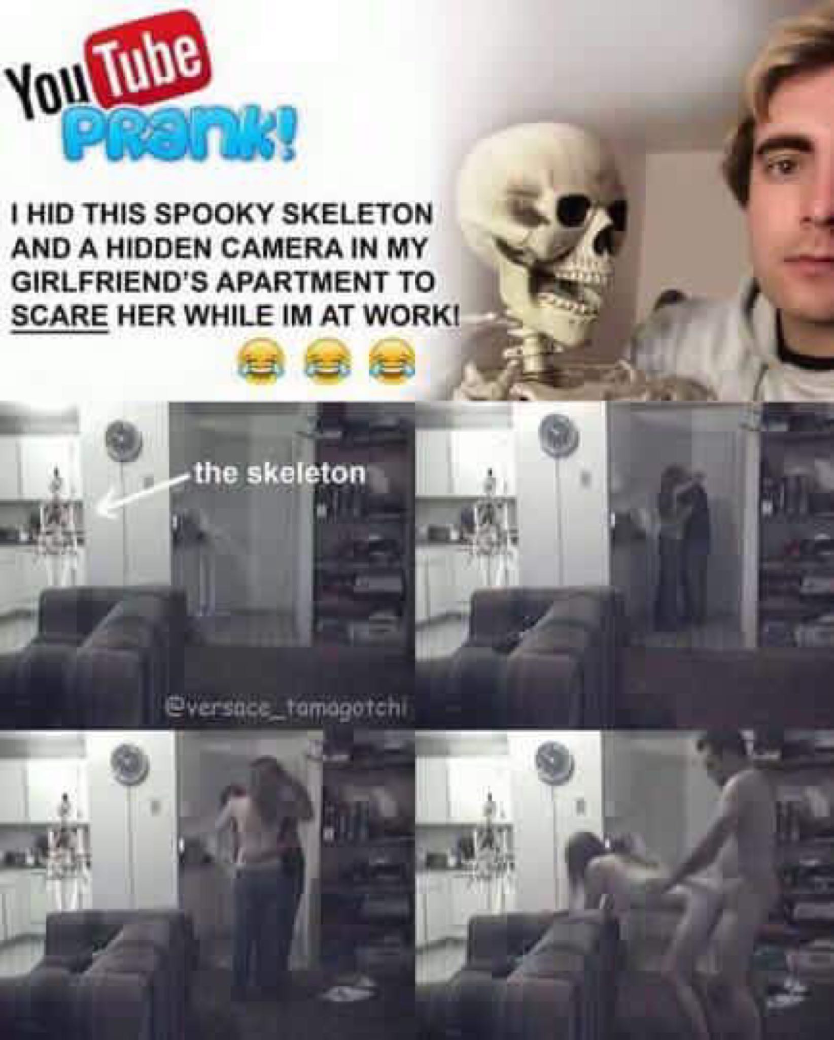 youtube prank with a spooky skeleton - failed.