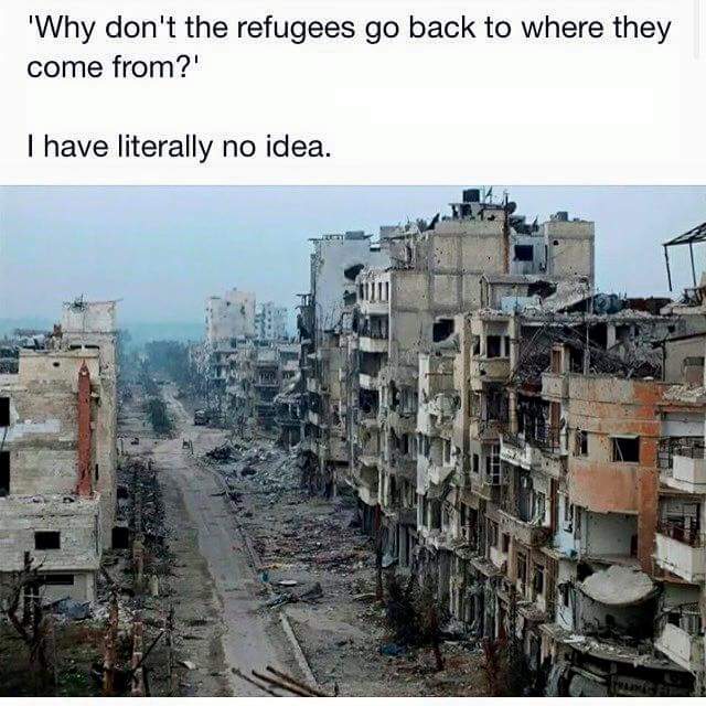 refugees go back ... to ... i dont know