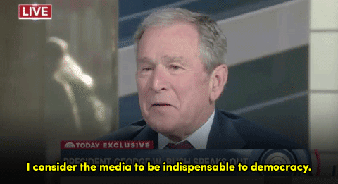 George W. Bush speaks out against Trump’s war with the media, travel ban and Islamophobia.
