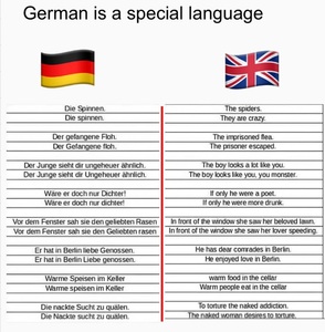deutsch ist eine sehr spezielle sprache.